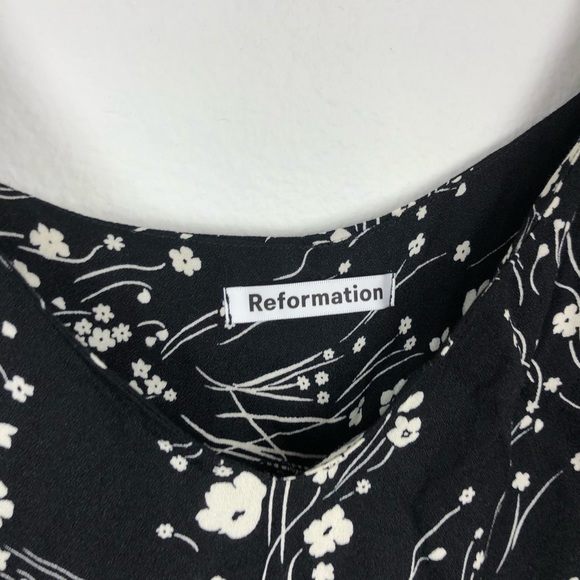 Reformation Harlowe black floral maxi slit dress - Picture 3 of 6